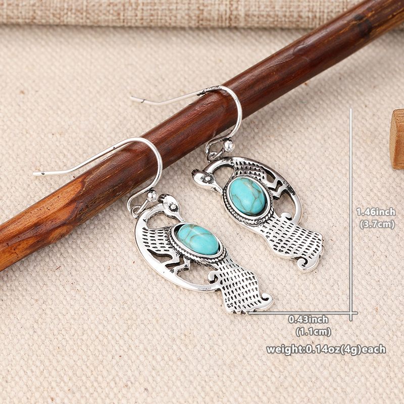 Vintage Hollowed Out Peacock Ear Hook Earrings